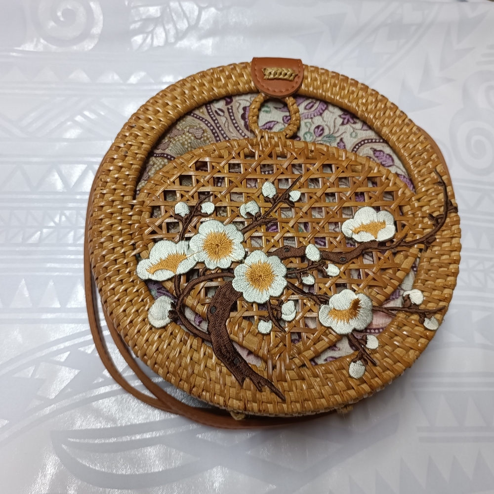 Handwoven Round Rattan Bag